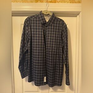 Jos. A. Bank Navy and Gray Plaid Shirt